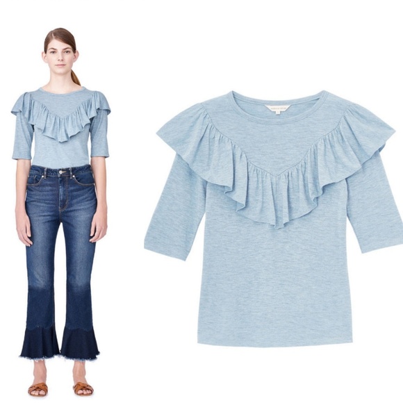 Rebecca Taylor Melange crew neck blue top size s - Picture 8 of 8